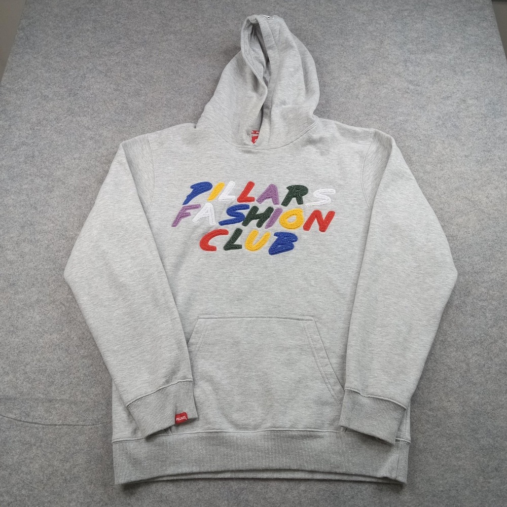 Pillars Hoodie Mens XL‎ Gray Pillars Fashion Club Pullover Sweatshirt Graphic